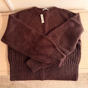 Madewell Brown Wool Crewneck Sweater NWT